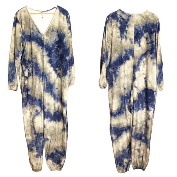 Natural Life Other - Natural Life Tie-Dye Fleece One Piece Pajamas Coveralls Loungewear Size M
